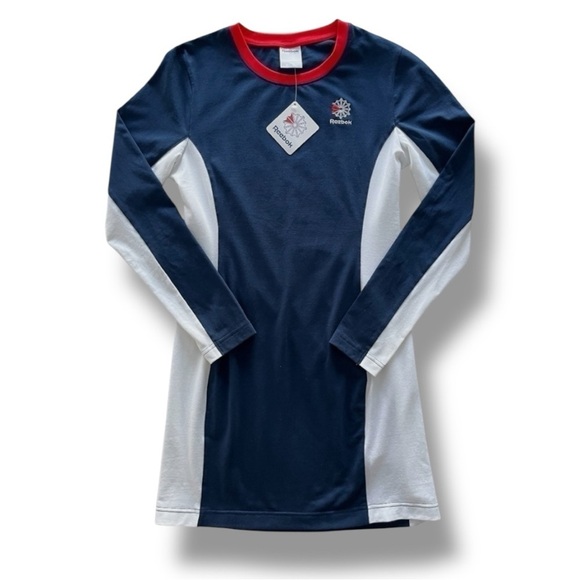 NWT Reebok Rugby Dress Colour-Block Athletic Dress Long Sleeves - Picture 7 of 15